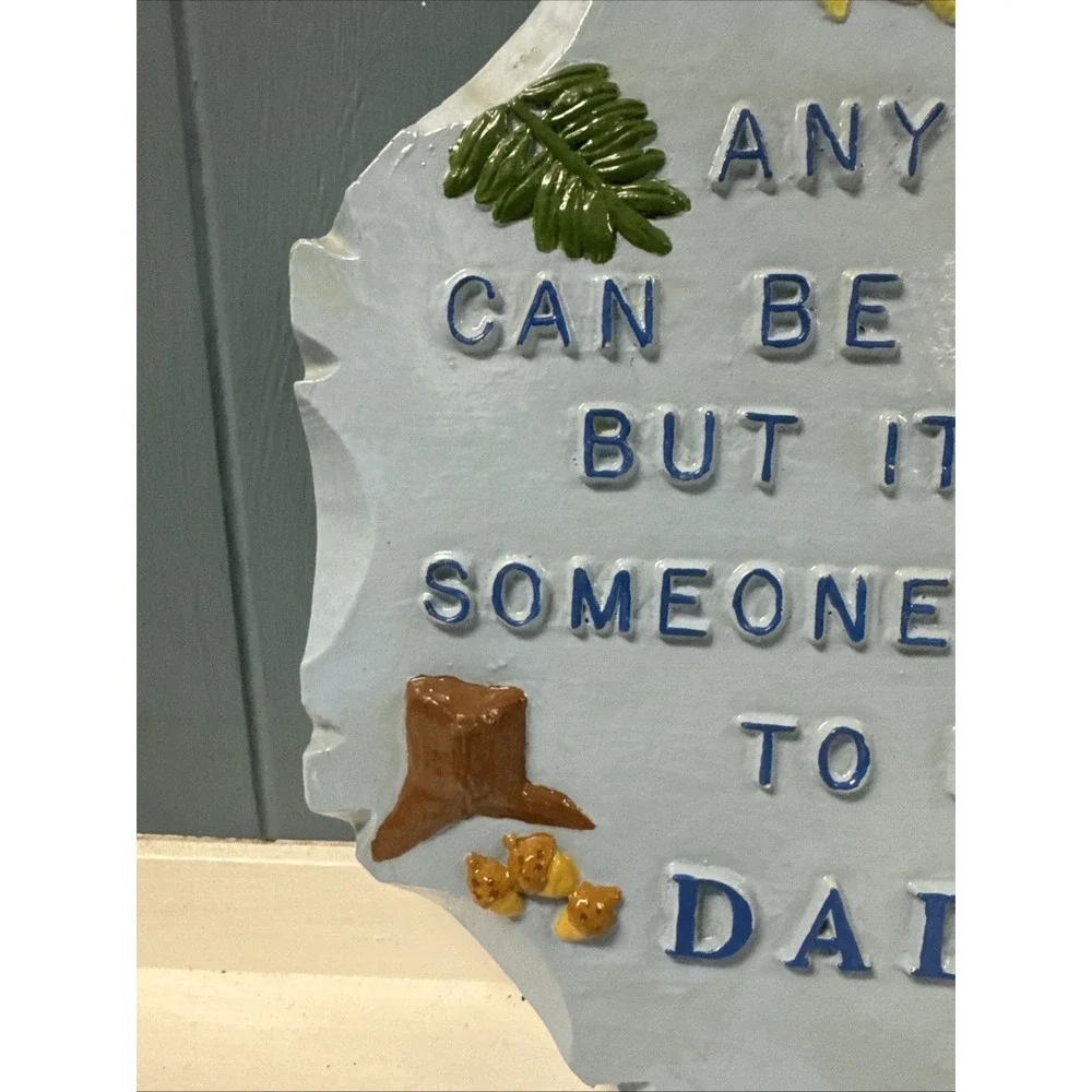 Vintage Father's Day Dad Daddy Bird Squirrel Chalkware Plaster‎ Wall Plaque Gift